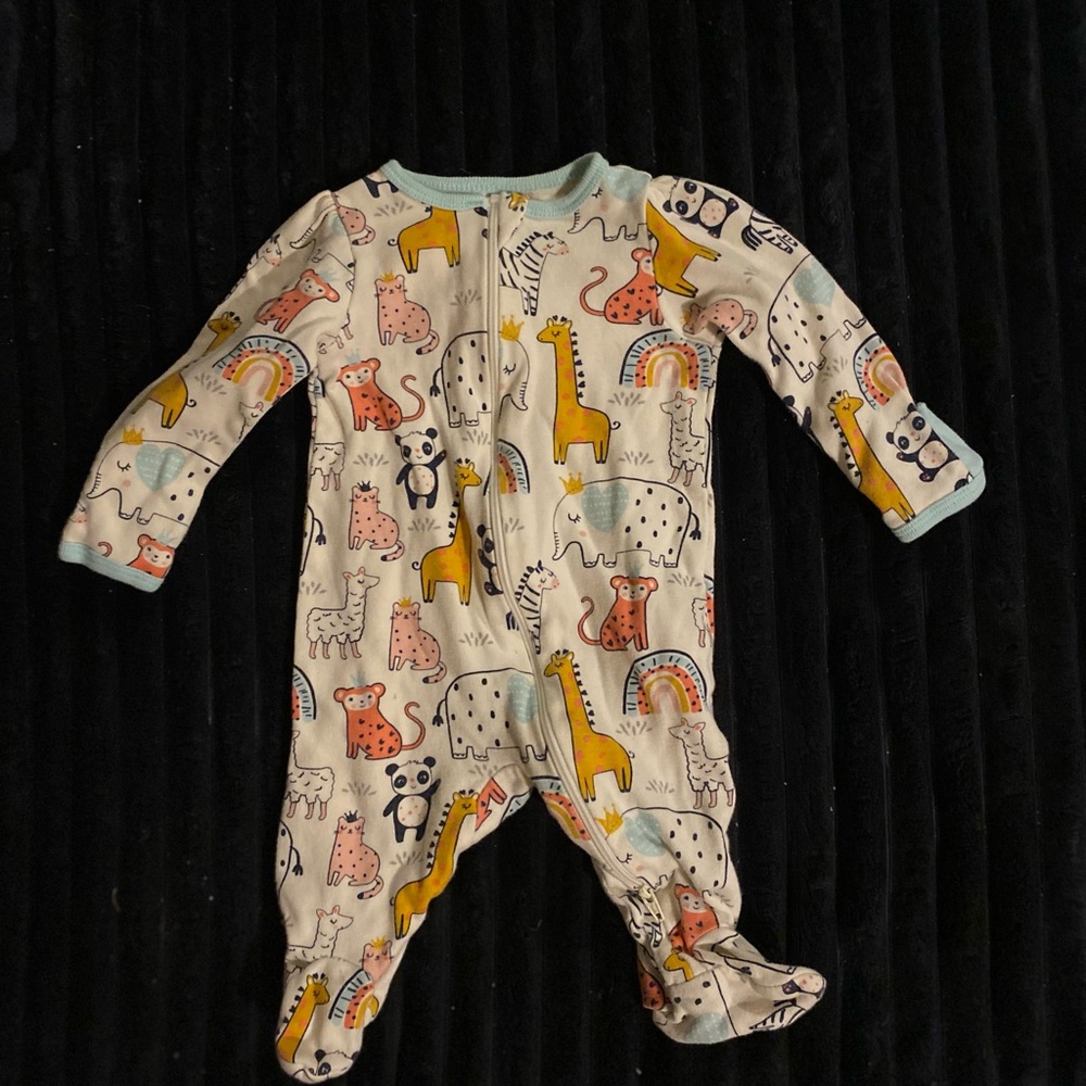 Wonder Nation Multicolor Animal Print Kids Footie